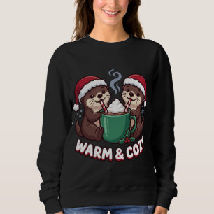 Cute Otters Christmas Matching Warm & Cosy Sweatshirt