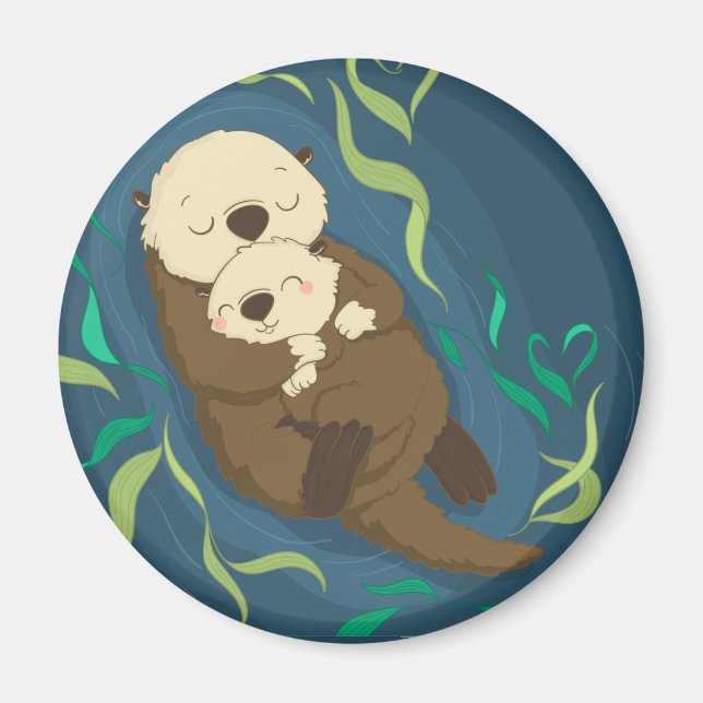 Cute Otters Magnet (Front)