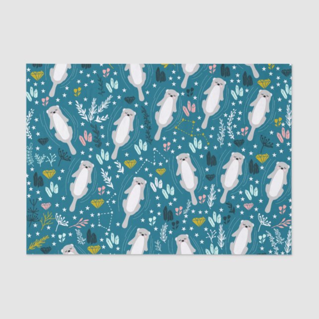 Cute Otters Tissue Paper (Front)