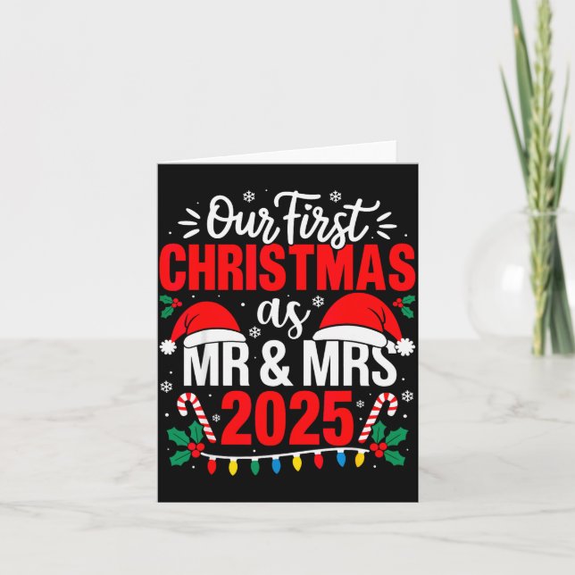 Cute Our First Christmas As Mr &amp; Mrs 2025 Coup Card (Front)