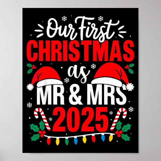 Cute Our First Christmas As Mr &amp; Mrs 2025 Coup Poster (Front)