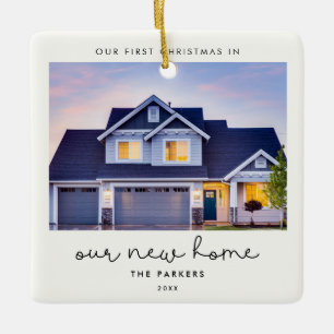 Cute Our First Christmas in our new home Ceramic Ornament