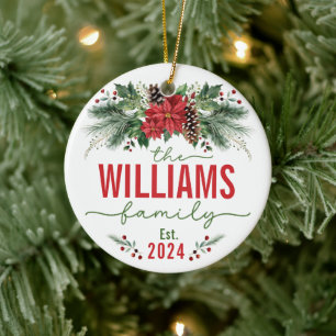 Cute Our First Christmas Married Wedding Family Ceramic Tree Decoration