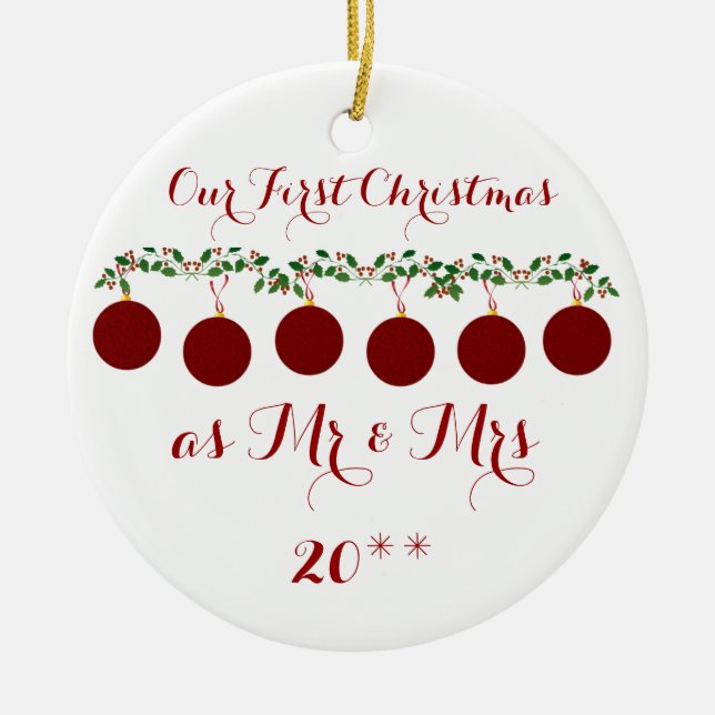 Cute Our First Christmas Together Ornament (Front)