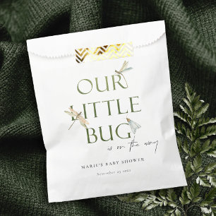 Cute Our Little Bug Green Dragonfly Baby Shower Favour Bags