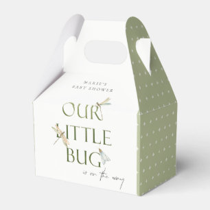 Cute Our Little Bug Green Dragonfly Baby Shower Favour Box