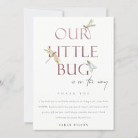 Cute Our Little Bug Pink Dragonfly Baby Shower