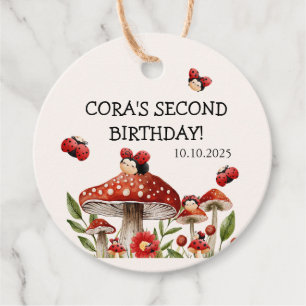 Cute Our Little Ladybug Girl Birthday Favour Tags