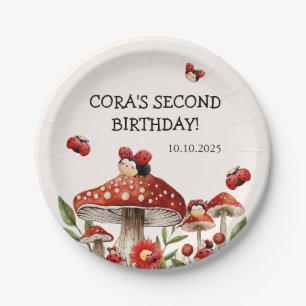 Cute Our Little Ladybug Girl Birthday Paper Plate