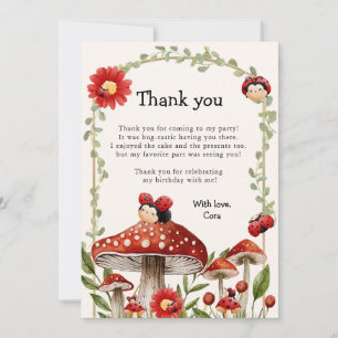 Cute Our Little Ladybug Girl Birthday Thank You Card