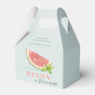 Cute Our Little Melon Blue Any Age Birthday Favour Box