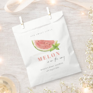 Cute Our Little Melon Red Watercolor Baby Shower Favour Bags