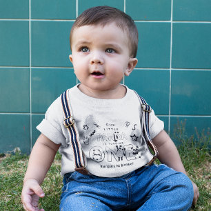 Cute Our Little Panda is turning ONE 1st Birthday  Baby T-Shirt