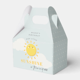 Cute Our Little Sunshine Blue Any Age Birthday Favour Box