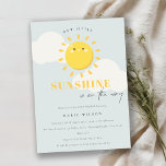 Cute Our Little Sunshine Blue Boy Baby Shower Invitation<br><div class="desc">For any further customisation or any other matching items,  please feel free to contact me at yellowfebstudio@gmail.com</div>