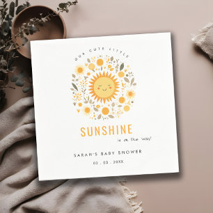 Cute Our Little Sunshine Boho Sun Baby Shower Napkin