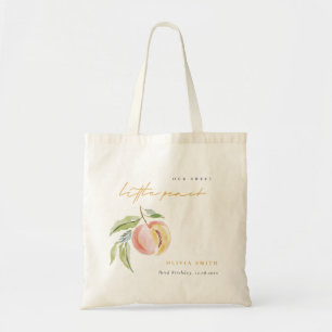 Cute Our Little Sweet Peach Watercolor Birthday Tote Bag