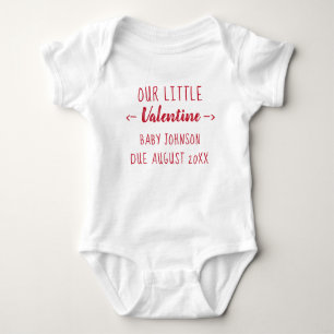 Cute Our Little Valentine Pregnancy Announcement Baby Bodysuit