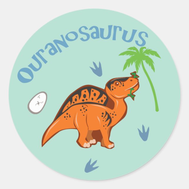 Cute Ouranosaurus Classic Round Sticker (Front)