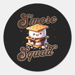 Cute Outdoor Smore Squad Camping Family Matching S Classic Round Sticker