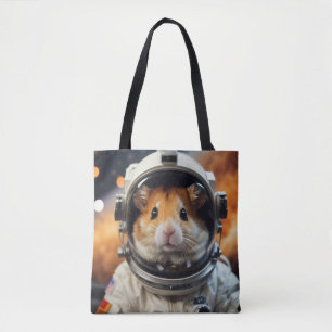 Cute Outer Space Astronaut Hamster  Tote Bag