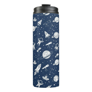 Cute Outer Space Astronaut & Planets Thermal Tumbler