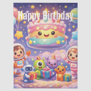 Cute Outer Space Birthday Party with Astronauts Tissue Paper