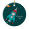 Cute outer space rocket ship personalised ornament