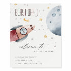 Cute Outer Space Starry Planet Baby Shower Welcome