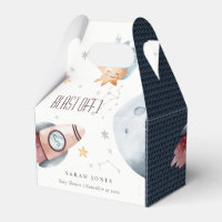 Cute Outer Space Starry Planet Rocket Baby Shower
