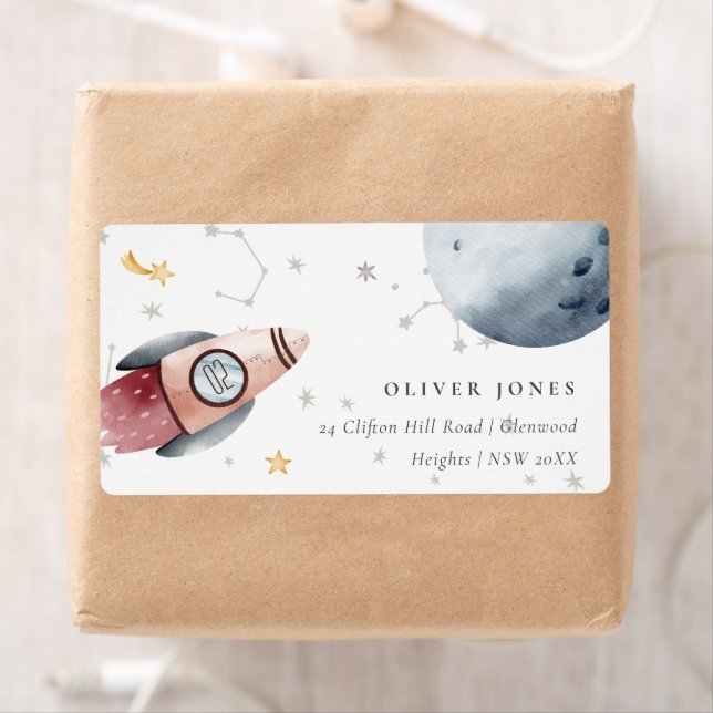 Cute Outer Space Starry Planets Birthday Address (Insitu)