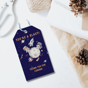 Cute outer space woodland animals birthday  gift tags