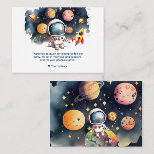 Cute Outerspace Astronaut Thank You Note Card
