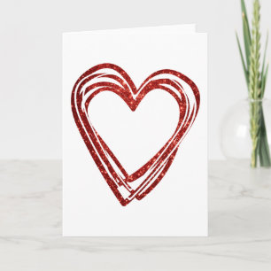 Cute Outline Heart Lover Matching Valentine's Day Card