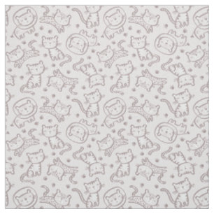 Cute Outline Jungle Animals on sand Fabric
