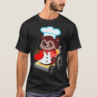 Cute Overcooked Wheelchair Racoon Chef Gift Boy G T-Shirt