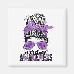 Cute Overdose Awareness Messy Hair Bun For Women 2 Magnet