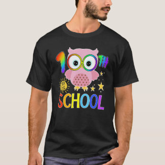 Cute Owl 100th day of School Teacher 100 days Sma T-Shirt