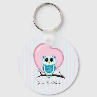 Cute Owl and Heart Template Keychain