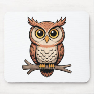 Cute Owl Art For Men Women Kids Barn Owls Bird Owl Mouse Mat