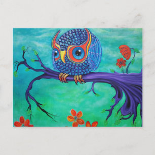 Cute Owl Art Postcard