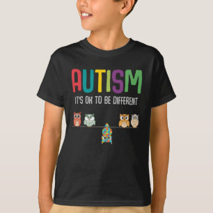 Cute Owl Autism Awareness Puzzle Autistic Kid T-Shirt