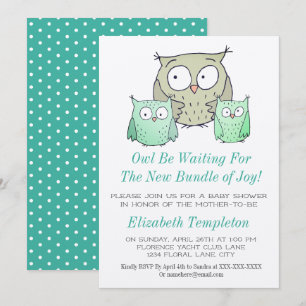 Cute Owl Baby Shower Gender Neutral Bundle of Joy Invitation