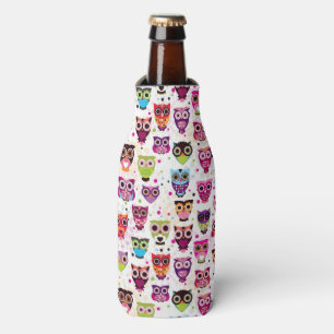 Cute owl background pattern for kids bottle cooler