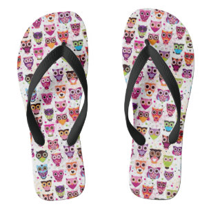 Cute owl background pattern for kids flip flops