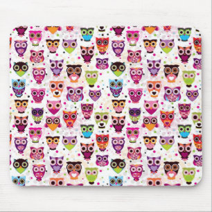 Cute owl background pattern for kids mouse mat