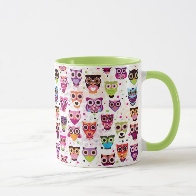 Cute owl background pattern for kids mug (Right)