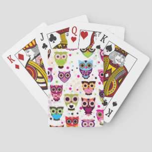 Cute owl background pattern for kids playing cards