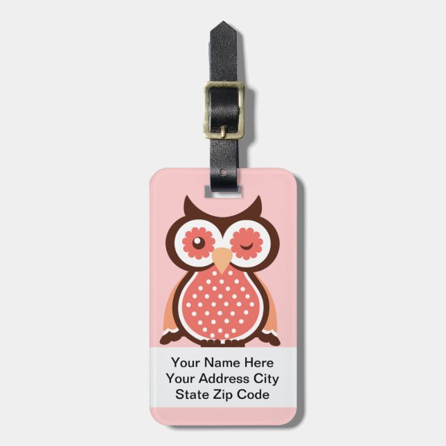 Cute Owl Bag Tags (Front Vertical)