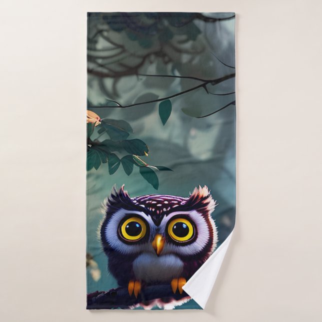 Cute Owl Bath Towel Set (Bath Towel)